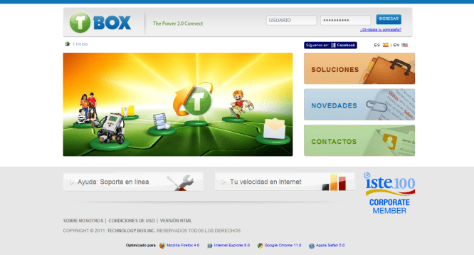 Pantalla principal de T-Box Planet