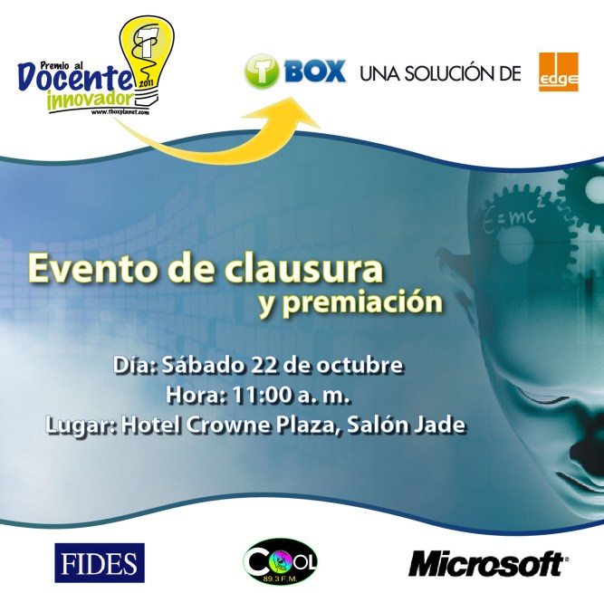 Tarjeta de invitación clausura Docente Innovador 2011