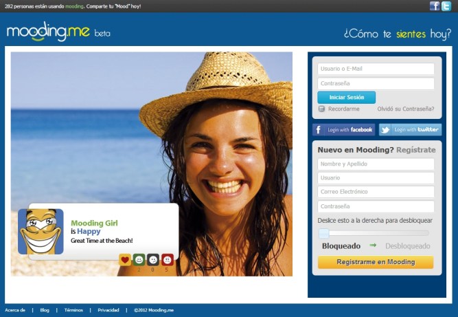 Mooding.me [Pantalla principal]