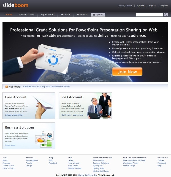 Slideboom [Pantalla principal]