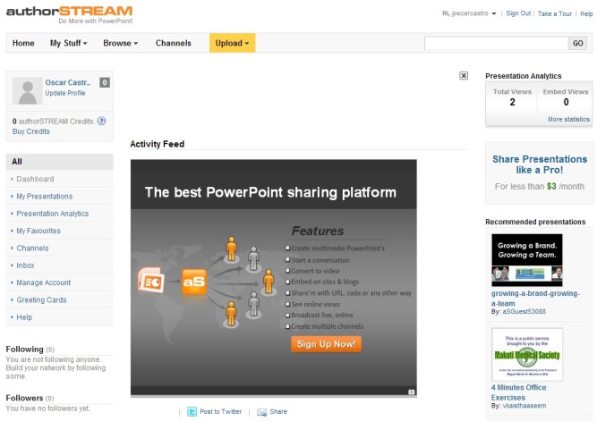 AuthorSTREAM [Pantalla de trabajo]