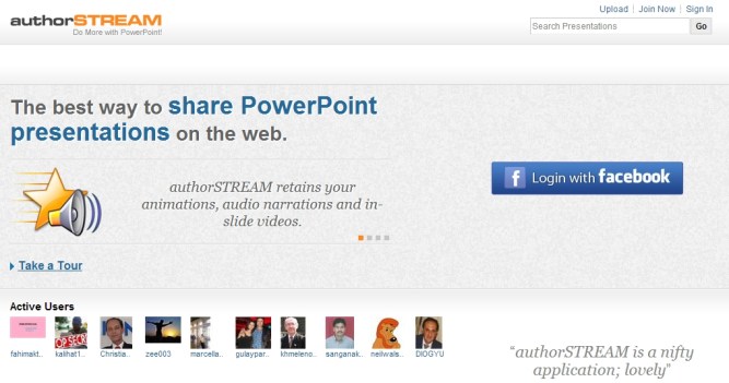 AuthorSTREAM [Pantalla principal]