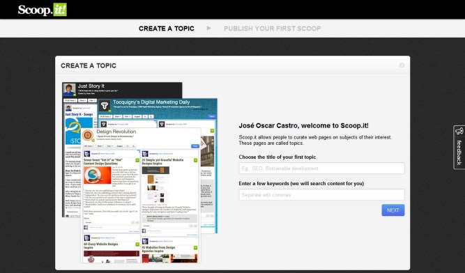 Scoop.it [Pantalla inicial]