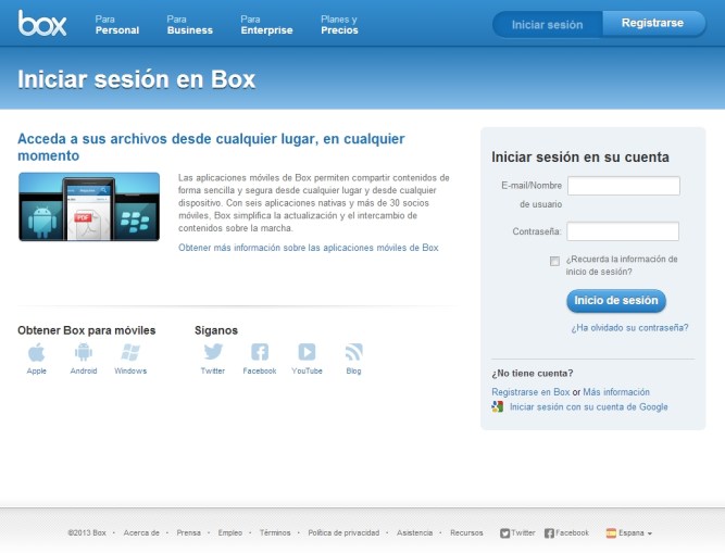 Box [Pantalla principal]