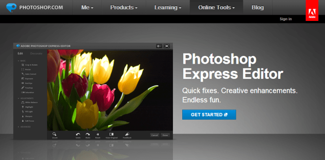 Photoshop Express Editor [Pantalla principal]