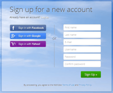 WeVideo [Formulario de registro]