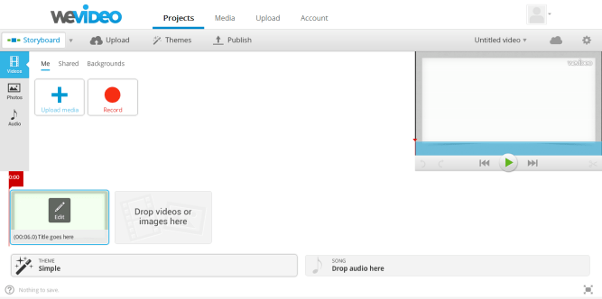 WeVideo [Pantalla de edición]