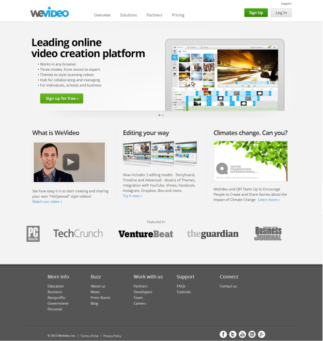 WeVideo [Pantalla principal]