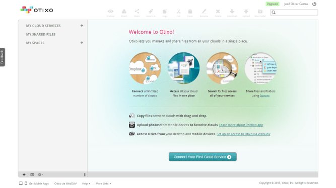 Otixo [Pantalla de administración]