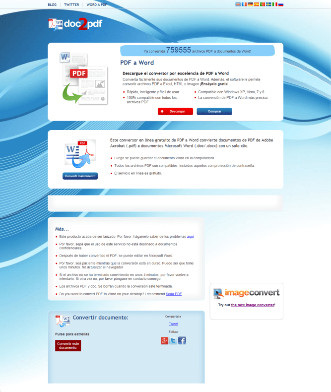 PDFaWord [Pantalla principal]