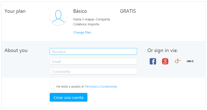 Mindmeister [Formulario de inscripción]