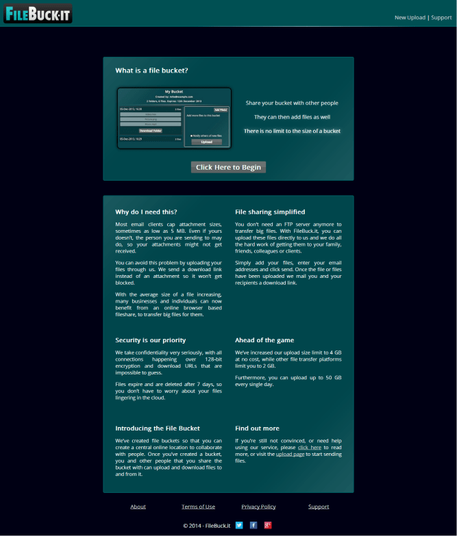 Filebuckit [Pantalla principal]