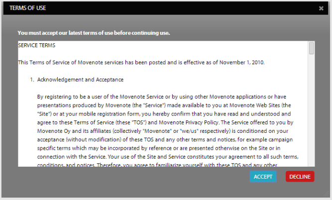 Movenote [Términos de uso]