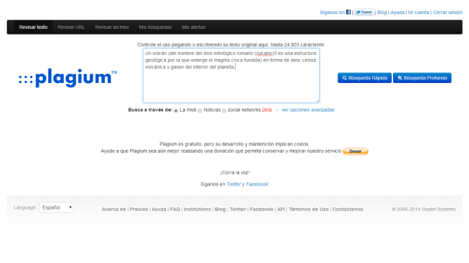 Plagium [Ejemplo de búsqueda]