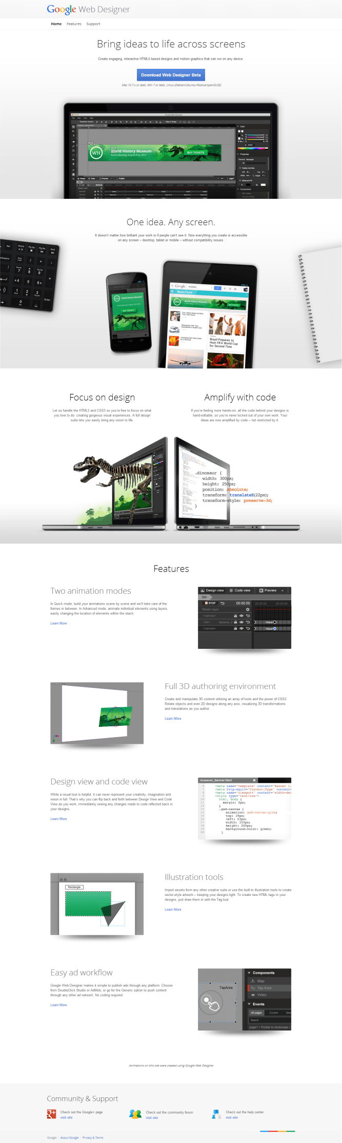 Google Web Designer [Pantalla principal]