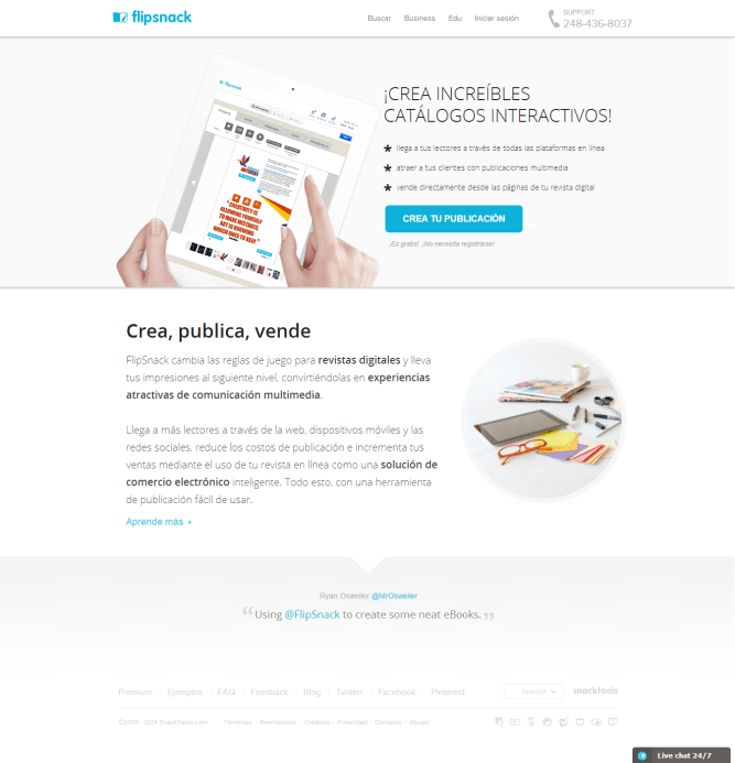 Flipsnack [Pantalla principal]