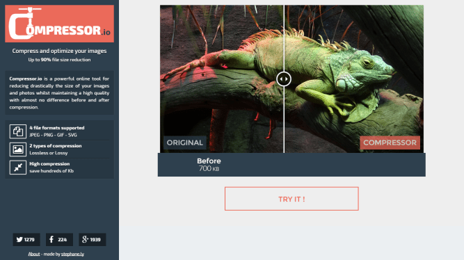 Compressor.io [Pantalla principal]