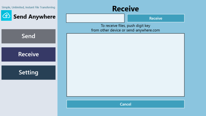 SendAnywhere [Aplicación Windows 8 - Recibir imágenes]