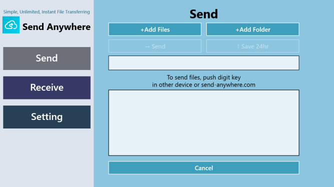 SendAnywhere [Aplicación Windows 8]