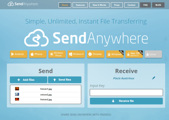 SendAnywhere [Carga de imágenes]