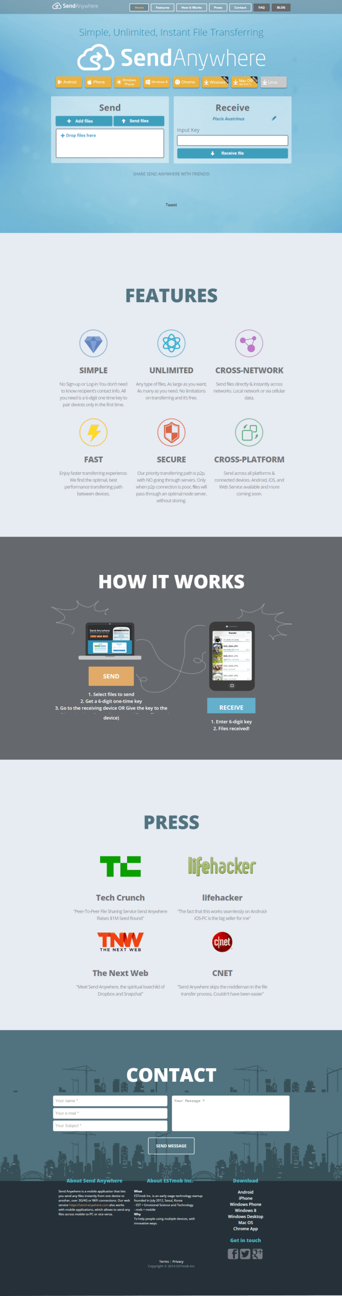 SendAnywhere [Pantalla principal]