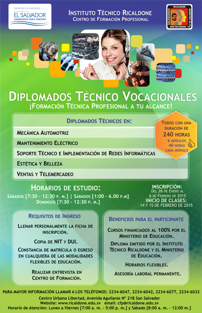 Volante Diplomados Técnicos Vocacionales 2015