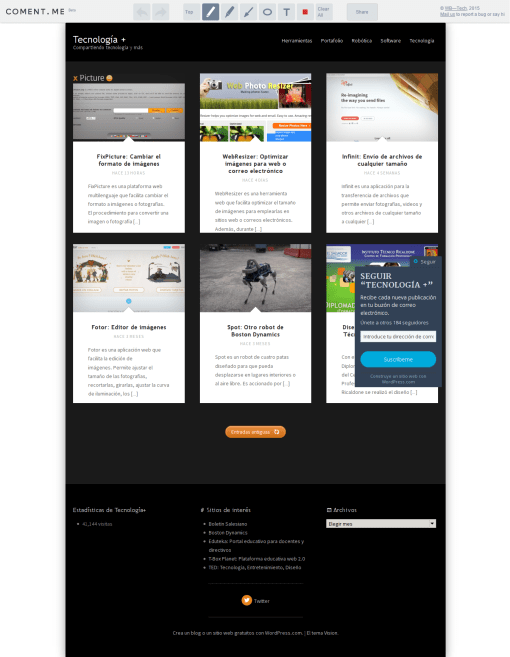 Coment.me [Captura de pantalla]